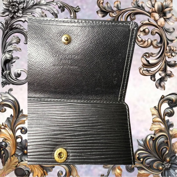 LOUIS VUITTON Black Epi Leather Snap Wallet - Picture 8 of 8